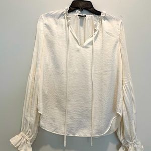 Ann Taylor Stand ruffle collar with tie.